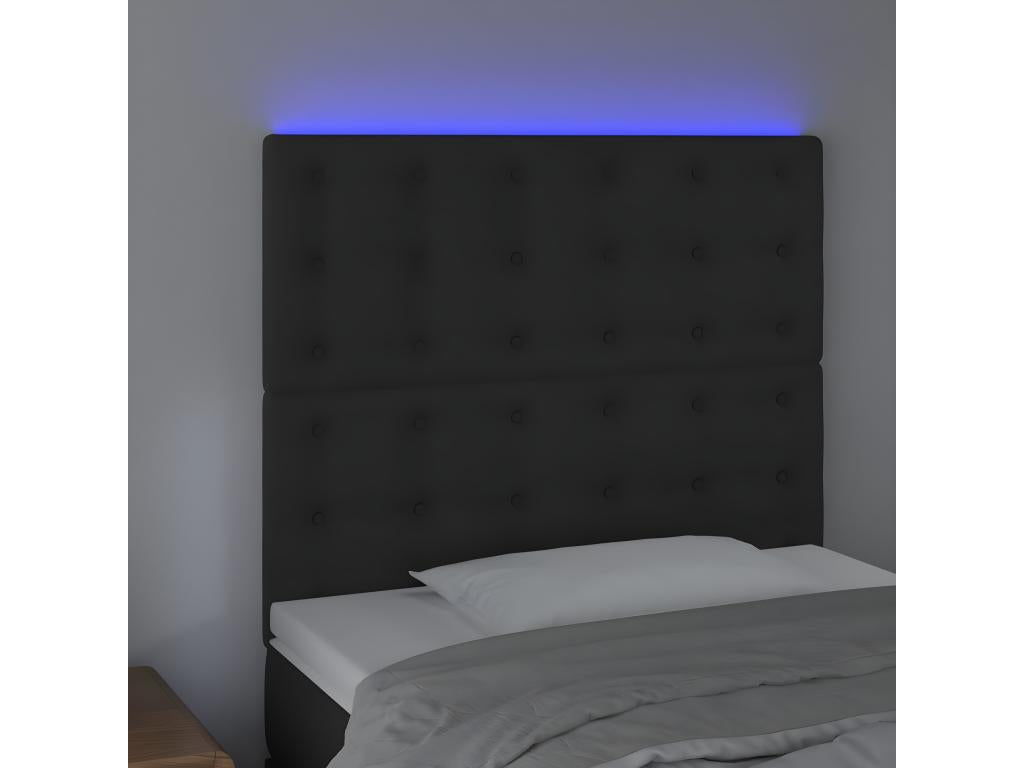 Tête de lit à LED Noir 80x5x118/128 cm Velours QBHI87786