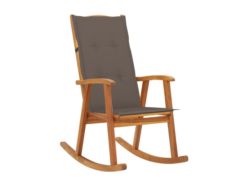 Chaise à bascule avec coussins Bois d'Boisona massif YRGM69333