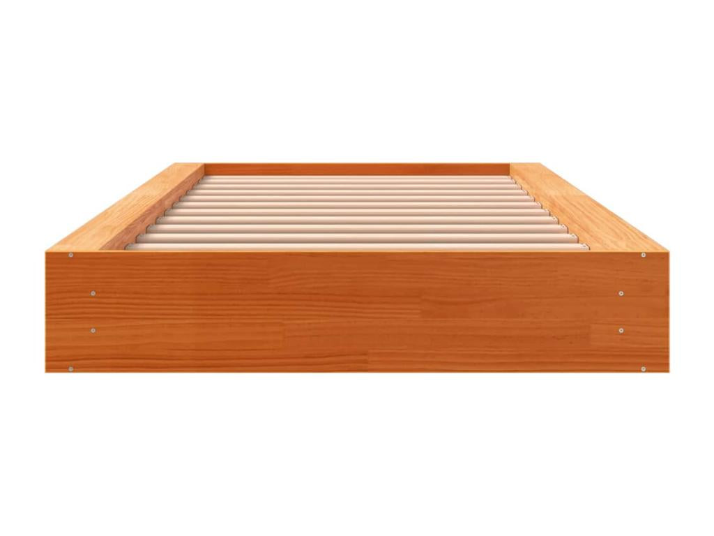 Cadre de lit marron 90x190 bois de pin massif LWLU42948