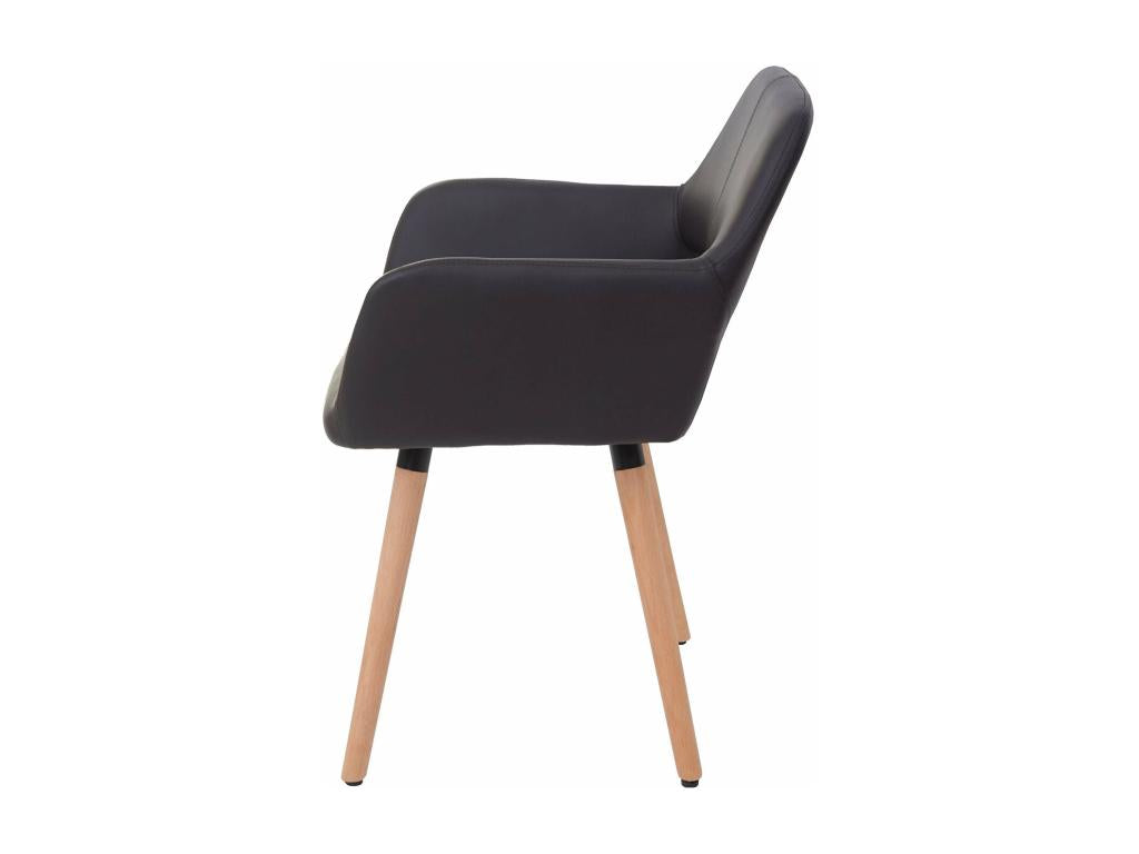 Chaise de salle à manger design rétro assise en PVC marron pieds clairs 04 0006302 VHSF46901