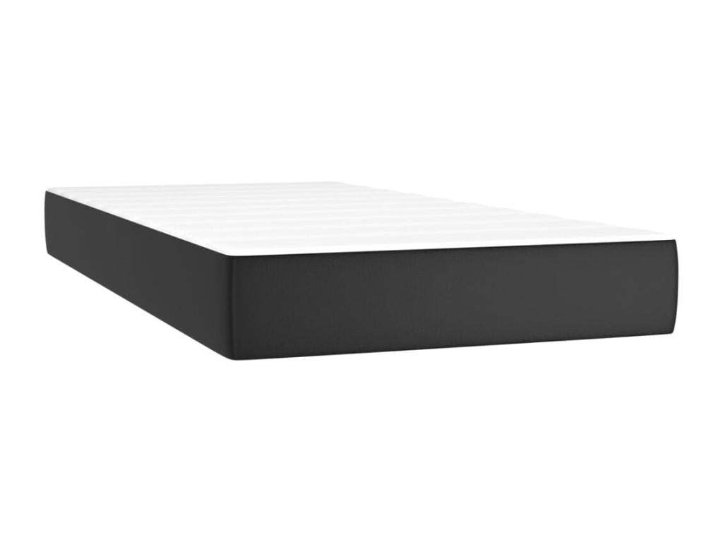 Sommier à Boisona de lit avec matelas noir 120x190 similicuir RPNY53936