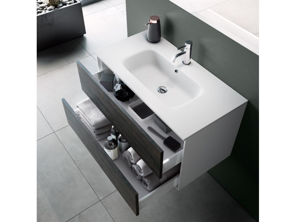 Ensemble de salle de bain 3 pièces Boisona brun foncé HKVM42358