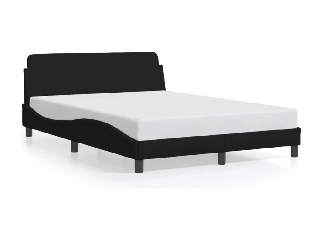 Cadre de lit sans matelas noir 140x190 cm tissu YISY20843
