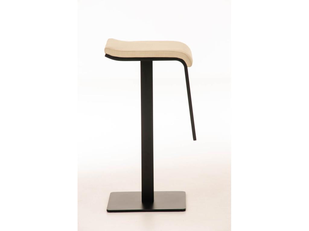 Tabouret de bar - Tissu / Métal noir mat - Crème - Boisona ECIF30971