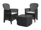Ensemble salon d'extérieur Boisona Salon de jardin composé de 2 fauteuils et 1 table conteneur Salon effet rotin Made in Italy Anthracite XHWF97350
