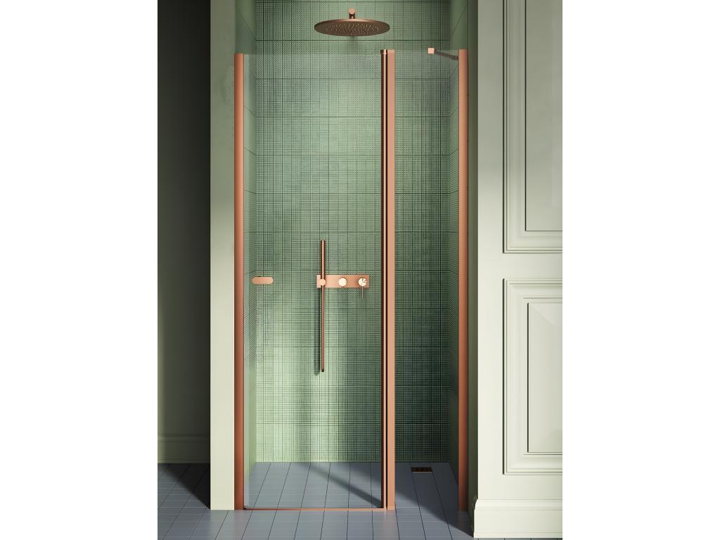 Porte de douche pivotante 100 cm cuivre brossé Boisona HNPX95588
