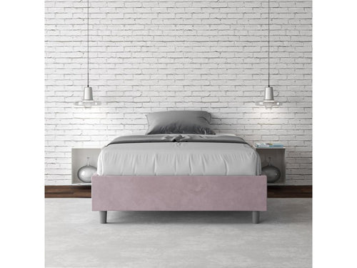 Cadre de lit 1 place et demi sans sommier rembourré 120x210 microfibre Boisona CRNY70405