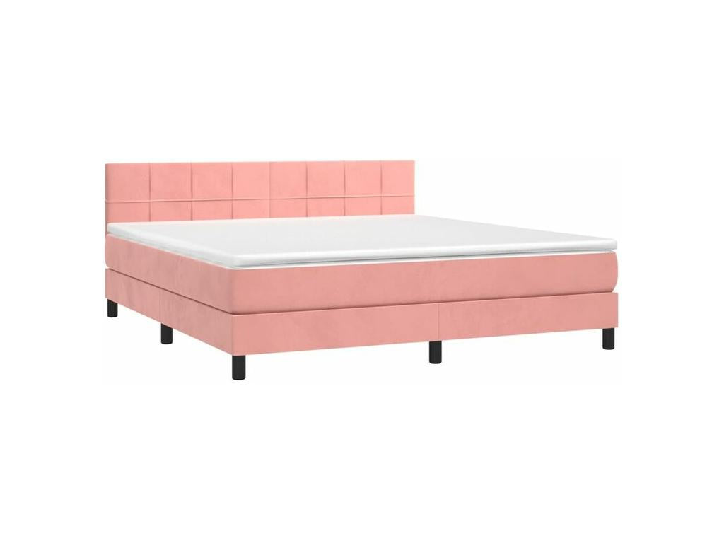 Sommier à Boisona de lit avec matelas Rose 180x200 Velours OEJJ98564