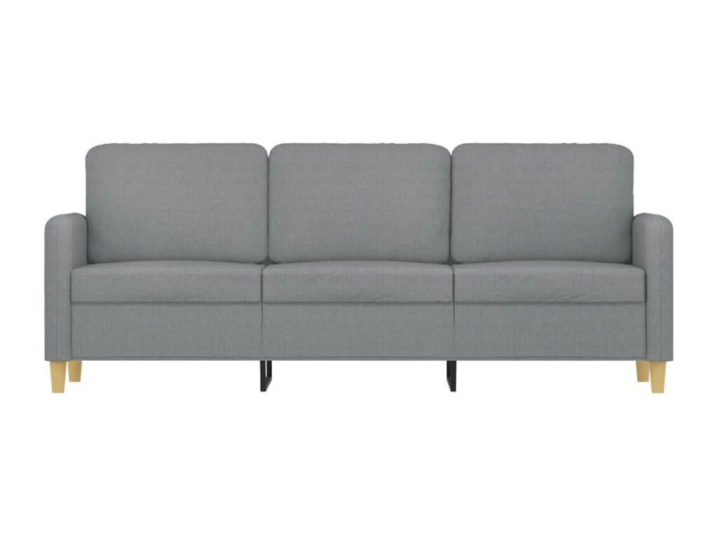 Canapé à 3 places Gris clair 180 cm Tissu LKQC42252