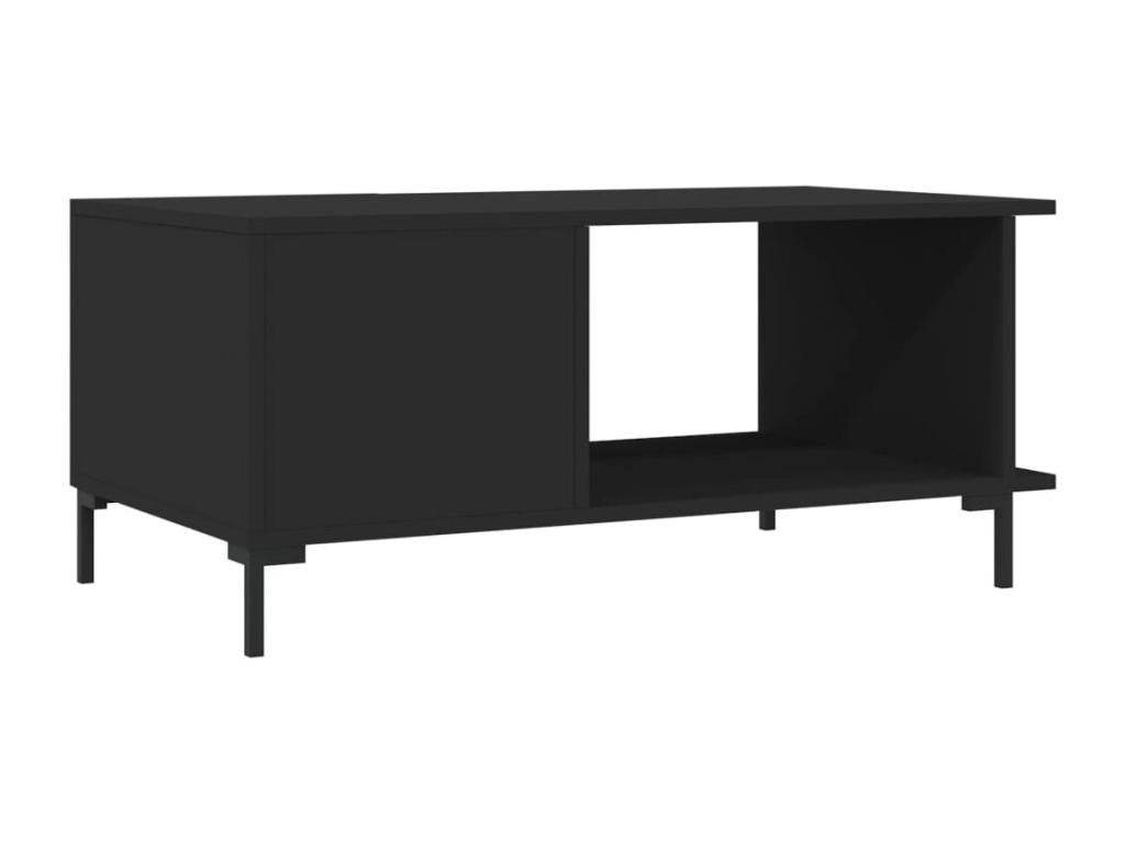Table basse en bois d'ingénierie noir, 90 x 50 x 40 cm