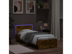 Cadre de lit tête de lit et Boisonaères LED chêne fumé 75x190 cm IYEW68781