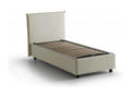 Lit simple Boisona Lit coffre avec revêtement en tissu Made in Italy Ouverture latérale adaptée pour matelas 80x190 cm Beige ZMOP02515