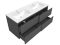 Meubles double vasque l.120 x H.52 x P.46cm meuble acve colonne miroir lumineux Anthracite Boisona YQVG06009