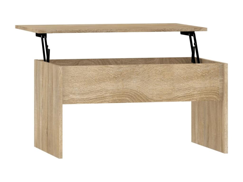 Table basse chêne Boisona 80x50,5x41,5 cm bois d'ingénierie RXYM76687
