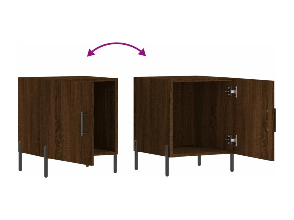 Tables de chevet 2pcs chêne marron 40x40x50 bois d'ingénierie GAXN36951