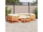 Salon de jardin 7 pièces cire marron bois de pin massif GTAU00595