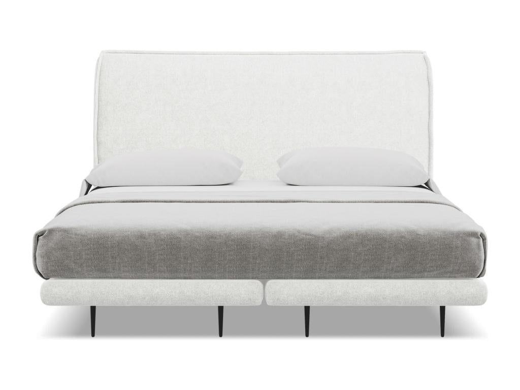 Lit matelas capitonné en tissu bouclette 140x200 - blanc - Boisona OFPI17886