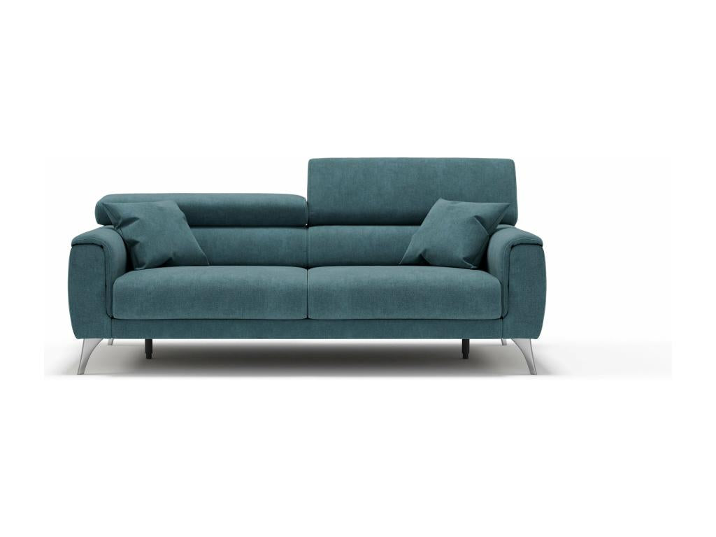 Boisona Canapé avec assises coulissantes en tissu doux imperméable T02 199 cm Bleu Canard VZNH41167