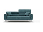 Boisona Canapé avec assises coulissantes en tissu doux imperméable T02 199 cm Bleu Canard VZNH41167