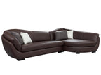 Canapé d'angle cuir de buffle 5 places Boisona - Marron - Angle droit de Boisona GMYS29386
