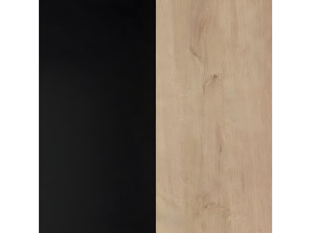 Table 166 cm 2 tiroirs décor bois chêne et pieds métal noir mat - MODE PBVU68559