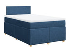 Sommier à Boisona de lit avec matelas bleu 120x190 cm tissu LEEB02461