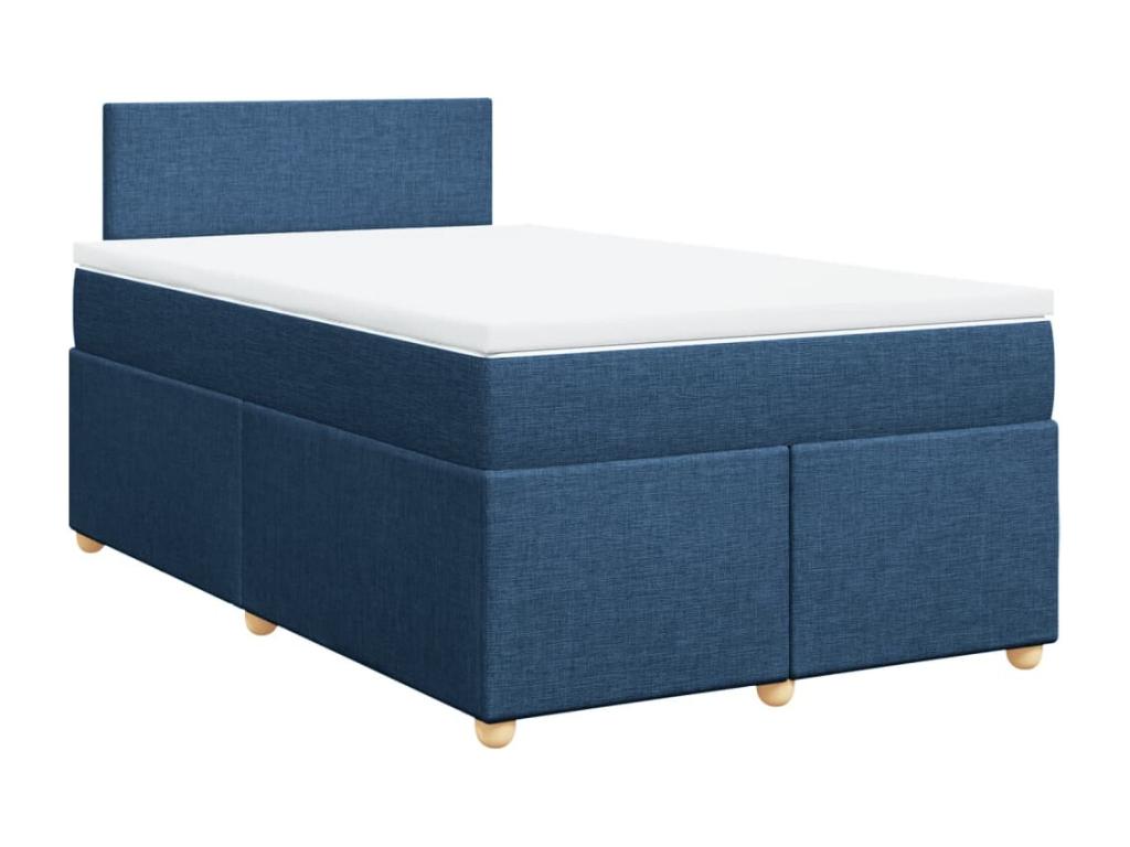Sommier à Boisona de lit avec matelas bleu 120x190 cm tissu LEEB02461