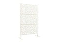Panneau Boisona vue décorative paravent extérieur motif géométrique ajouré métal blanc JCOM56423