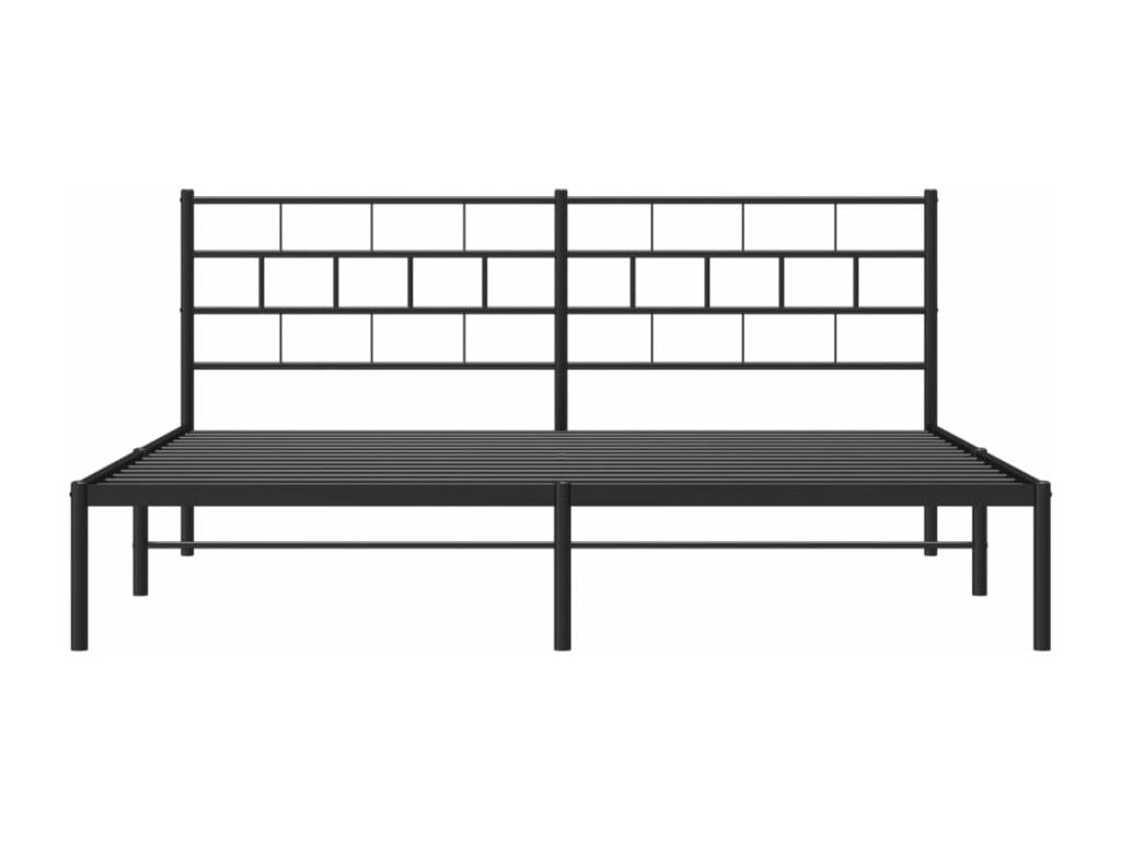 Cadre de lit métal avec tête de lit noir 180x200 cm JEXI41711