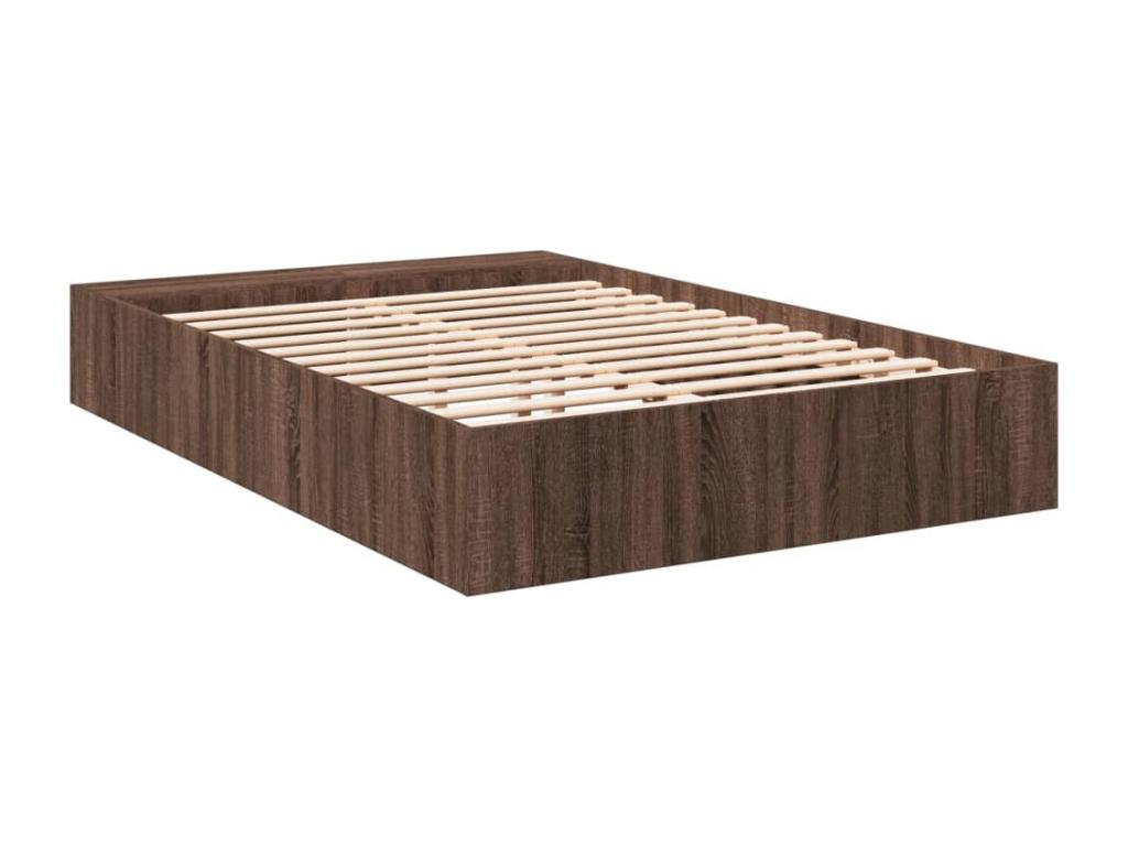 Cadre de lit chêne marron 135x190 cm bois d'ingénierie FKYF55776