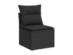 Salon de jardin 5 pièces avec coussins noir résine tressée XXYW43066