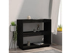 Bibliothèque Noir 80x35x71 Bois de pin massif KTZL28313