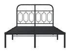 Cadre de lit métal sans matelas avec tête de lit noir 120x190cm DJPJ37726