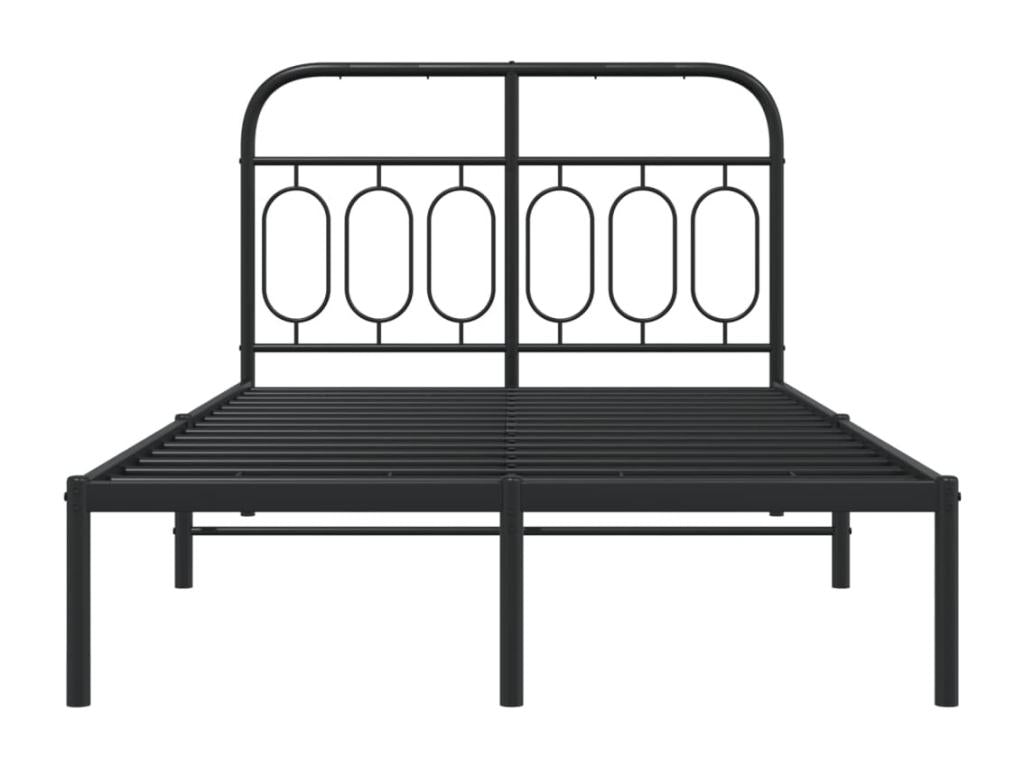Cadre de lit métal sans matelas avec tête de lit noir 120x190cm DJPJ37726