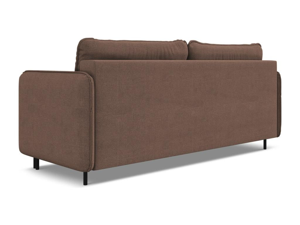 Canapé 3 places convertible en tissu texturé - rose poudré - Boisona EAWC45544