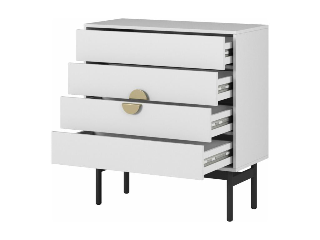 Commode à tiroirs - 85 cm - blanc - Boisona LUNY09503