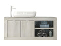 Meuble sous-vasque suspendu 110 cm Pin blanc vasque - Boisona AMIP23765