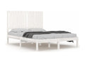 Cadre de lit Blanc Bois de pin massif 120x200 cm GREK84397