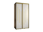 ARMOIRE Boisona 8 À PORTES COULISSANTES 235.2/130/60 2 portes Noir/Blanc/Or NSBW94167