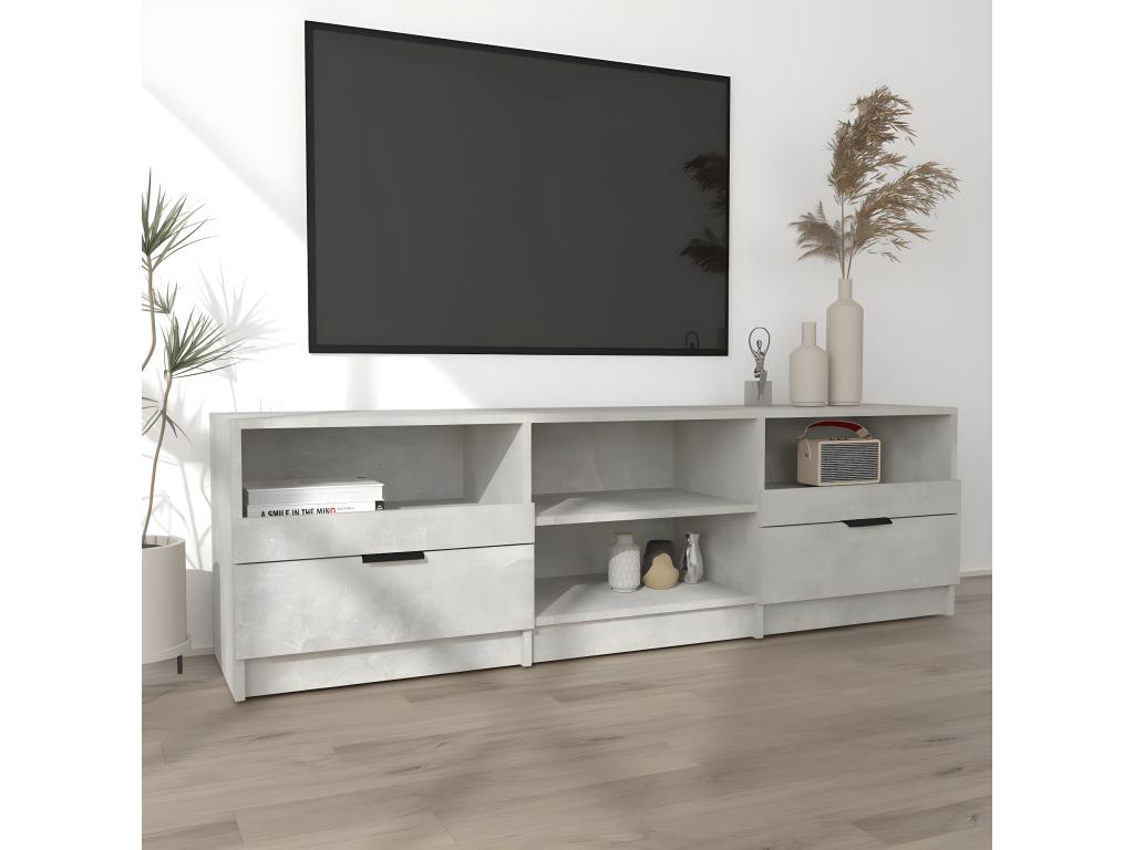 Meuble TV Gris béton 150x33.5x45 cm Bois d'ingénierie YUDU59450