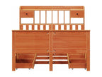 Lit bibliothèque sans matelas cire marron 140x190 cm pin massif QANP76272