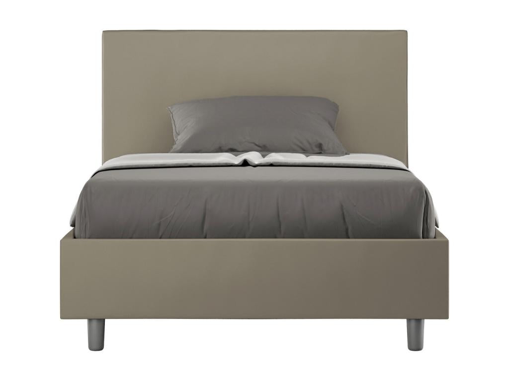 Lit 1 place et demi avec sommier rembourrée 120x190 similicuir cappuccino Boisona RICB46287