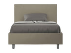 Lit 1 place et demi avec sommier rembourrée 120x190 similicuir cappuccino Boisona RICB46287