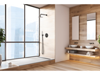 Receveur de douche 80x115 cm avec grille latérale Boisona noir en résine synthétique et poudre de marbre avec drain ZNJI11502