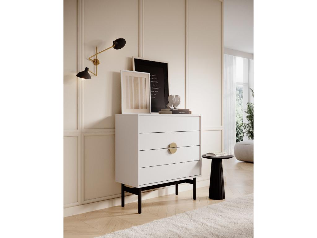 Commode à tiroirs - 85 cm - blanc - Boisona LUNY09503