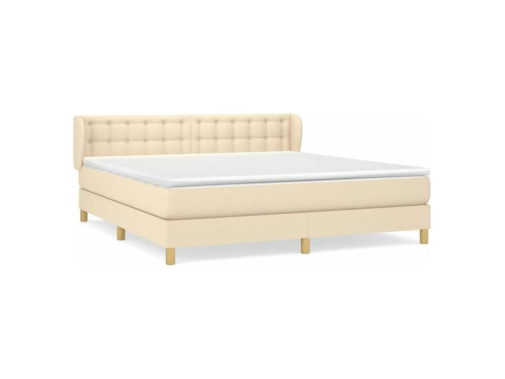 Sommier à Boisona de lit avec matelas Crème 180x200 Tissu HJZA13979