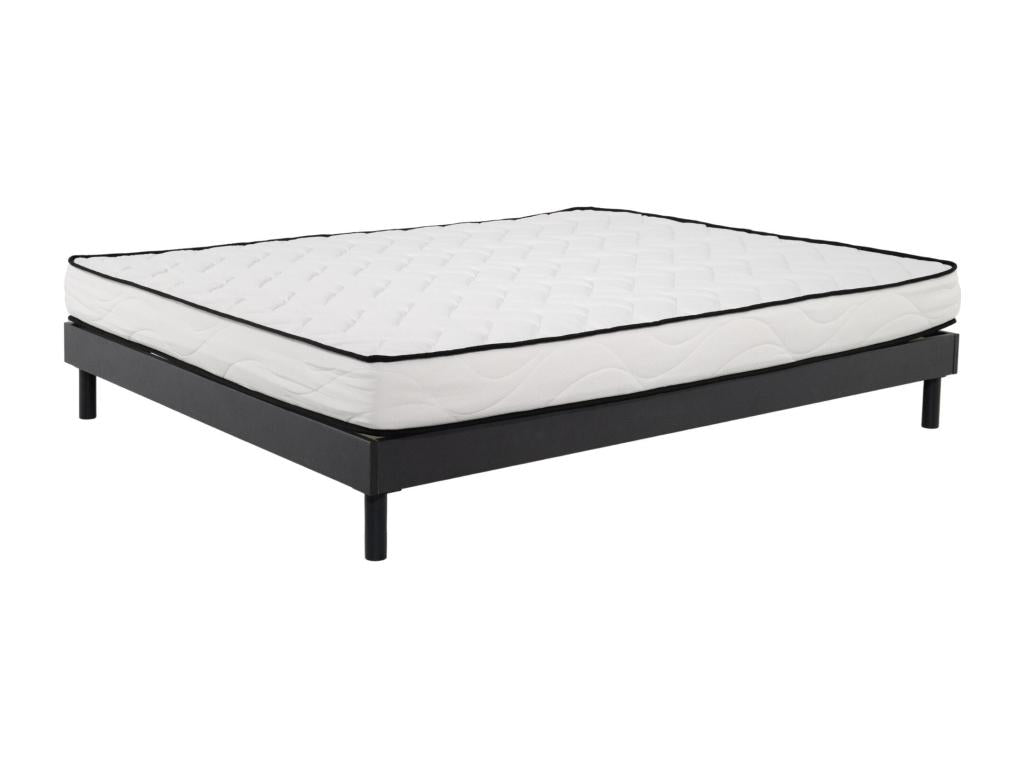 Ensemble Matelas mousse Confort - 140x200cm - mousse - 18 cm et Sommier Boisona gris DEYJ71824
