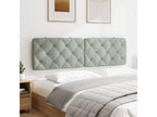 Coussin de tête de lit gris clair 180cm velours UPRE96405