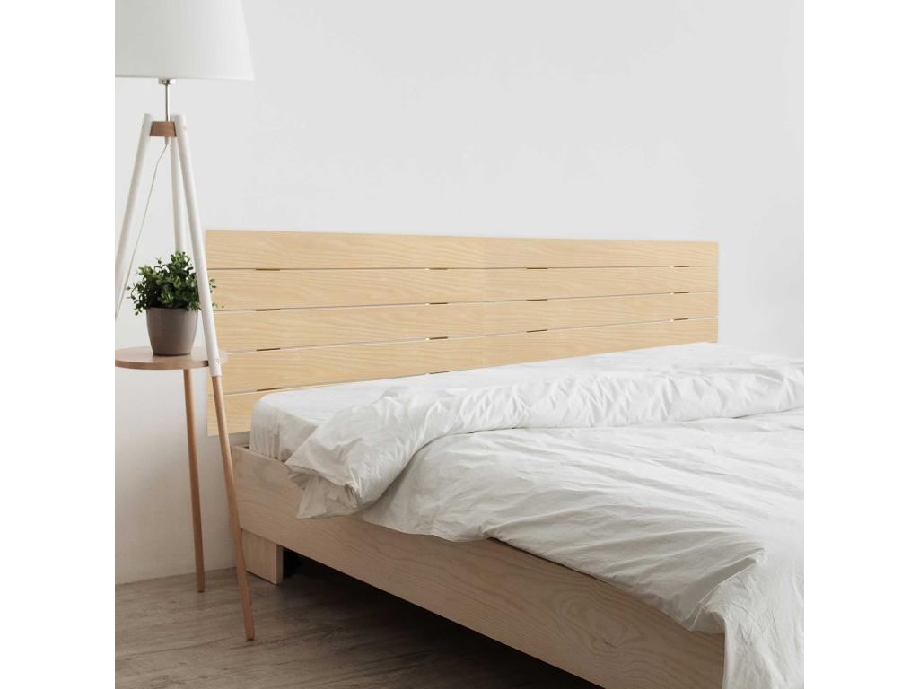 Boisona Tête de Lit en Bois DM Recyclé Double Style Palette Horizontale 210x46cm Lits 220 - Bois Naturel BWLZ98479
