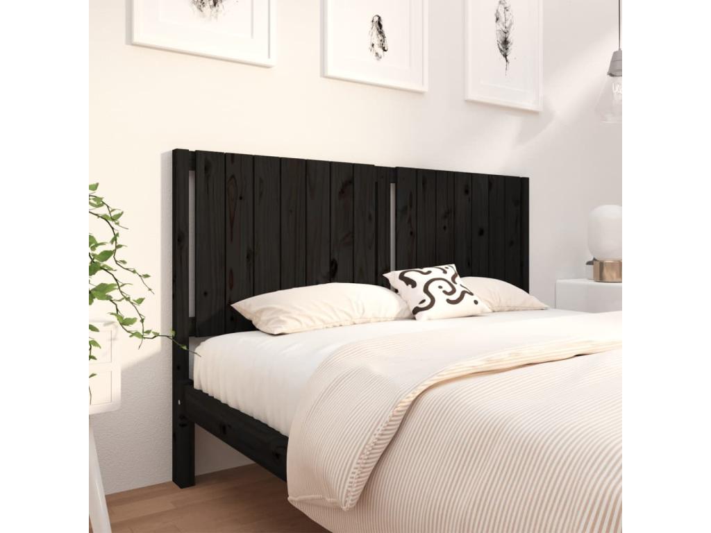 Tête de lit Noir 165,5x4x100 cm Bois massif de pin BPWD46773